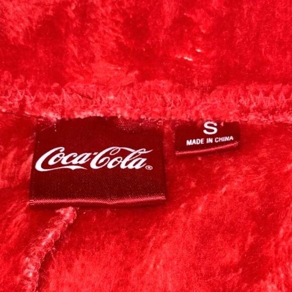 Coca-Cola Red Plush Lounge Pants With Snowflakes Design Small - Picture 3 of 8
